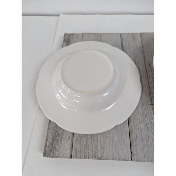Pfaltzgraff Filigree White Cereal Soup Bowls Set of 2 Rimmed - Picture 4 of 6